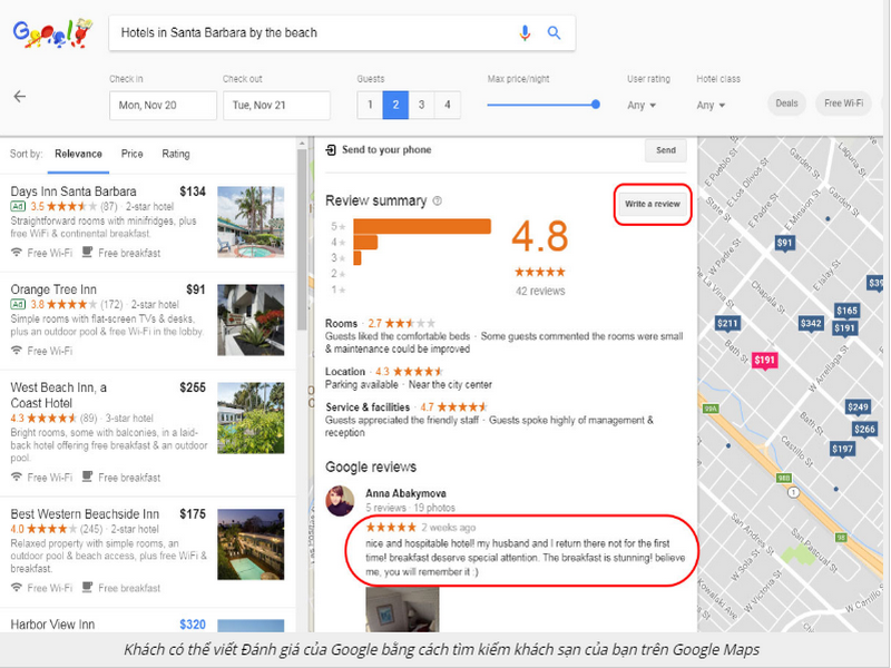 Đánh giá sao cho địa điểm trên Google maps thông qua tài khoản Gmail